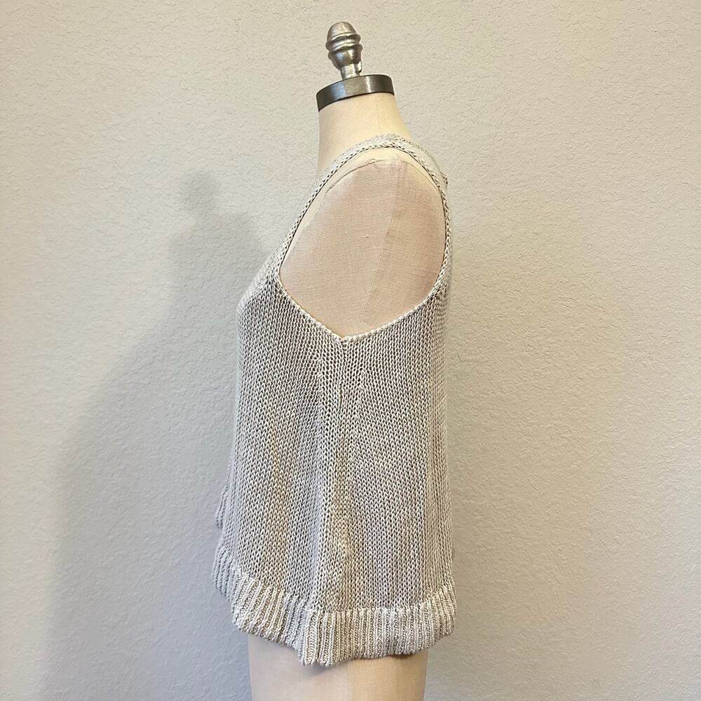 BANANA REPUBLIC Sweater Tank Beige Heirloom Linen Open Knit Pullover NWT - Picture 5 of 9